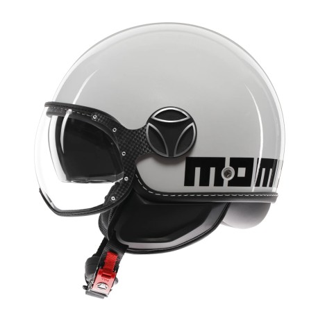 CASCO JET MOMO DESIGN FGTR EVO MONO BIANCO QUARZO LUCIDO / NERO