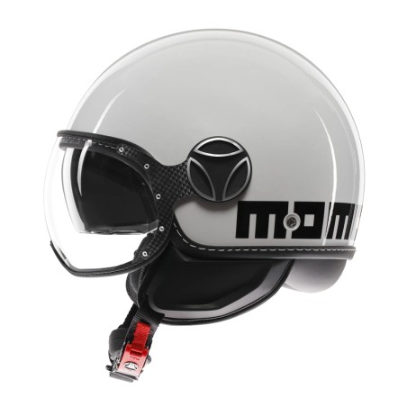 CASCO JET MOMO DESIGN FGTR EVO MONO BIANCO QUARZO LUCIDO / NERO