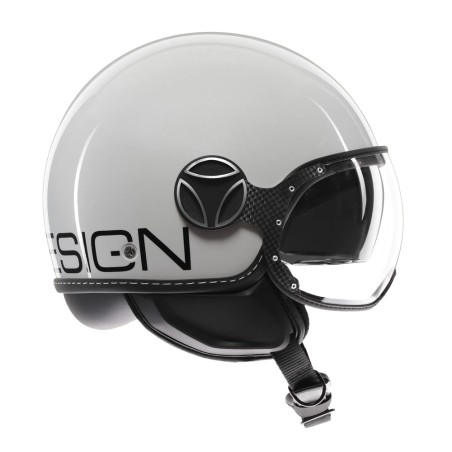 CASCO JET MOMO DESIGN FGTR EVO MONO BIANCO QUARZO LUCIDO / NERO