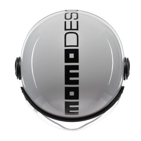 CASCO JET MOMO DESIGN FGTR EVO MONO BIANCO QUARZO LUCIDO / NERO