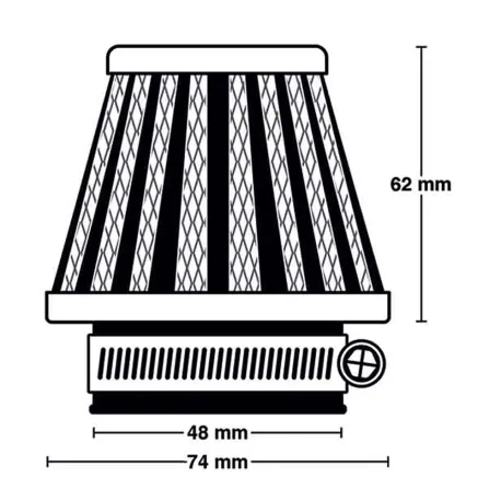 FILTRO A CONO MIW M5005 UNIVERSALE IMBOCCO Ø 48 MM