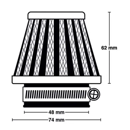 FILTRO A CONO MIW M5005 UNIVERSALE IMBOCCO Ø 48 MM