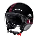 CASCO JET MOMO DESIGN FGTR CLASSIC STRIPES NERO GLITTER / FUCSIA