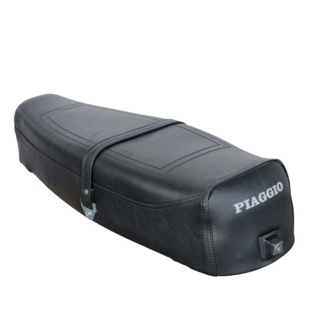 SELLA A MOLLE NERA CON SCRITTA PIAGGIO VESPA PX ARCOBALENO 125 150 200