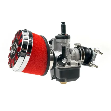 KIT CARBURATORE RACING PHBL 25 COLLETTORE FILTRO ARIA MOTORE MINARELLI AM6 E DERBI