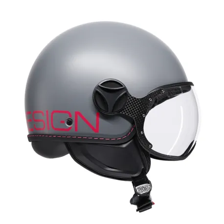 CASCO JET MOMO DESIGN MATT GREY FUCSIA | 21184A7029023