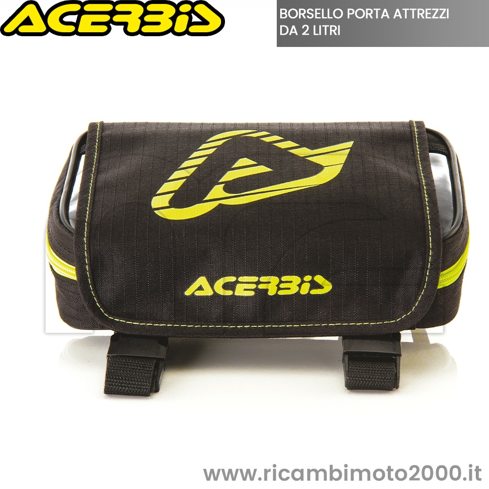 Accessori: Borsa Porta Attrezzi 2 Litri Acerbis Nera Gialla Per Parafango Posteriore  Moto