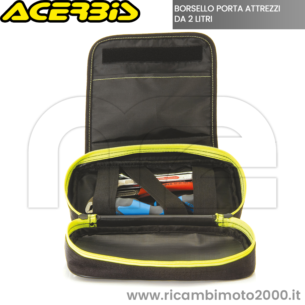 Accessori: Borsa Porta Attrezzi 2 Litri Acerbis Nera Gialla Per Parafango  Posteriore Moto