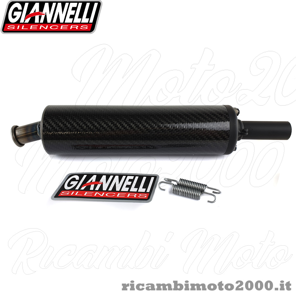Motore: Silenziatore Scarico Marmitta Giannelli In Carbonio Universale Moto  2T Diametro 20 14019