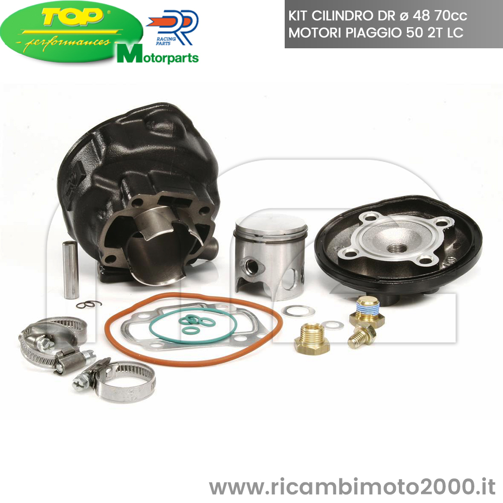 Kit cilindro: Kit Cilindro Gruppo Termico Dr 48 70 Cc Aprilia Gilera  Piaggio 50 2T A Liquido Kt00097