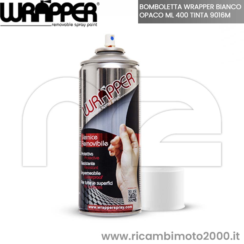 Accessori: BOMBOLETTA SPRAY VERNICE RIMOVIBILE WRAPPER BIANCO OPACO ML 400  TINTA 9016M