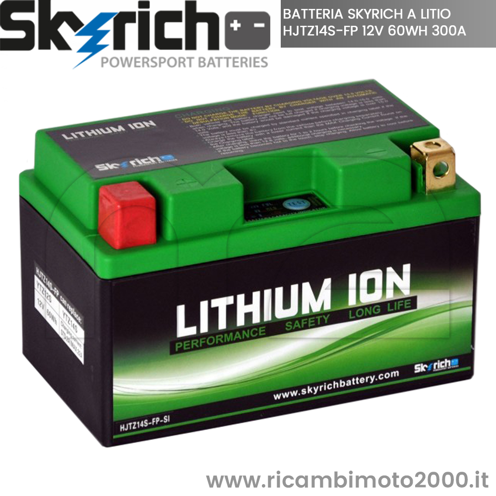 gas Falde tilbage Forgænger Batterie: BATTERIA SKYRICH A LITIO HJTZ14S-FP 12V 60WH 300A