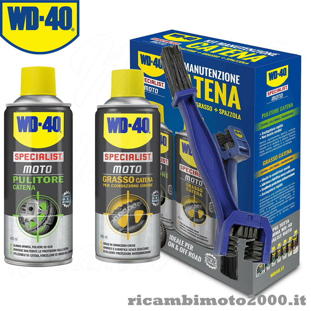 Lubrificanti: Kit Manutenzione Catena Wd40 Spray Pulitore Grasso E