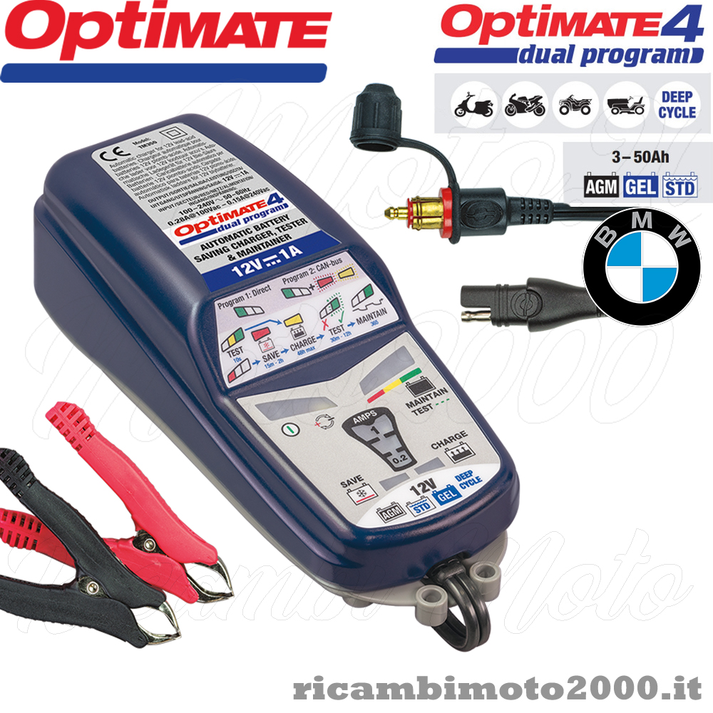 Batterie: Caricabatterie Mantenitore Di Carica Optimate 4 Dual Program Can  Bus Edition Specifico Moto Bmw
